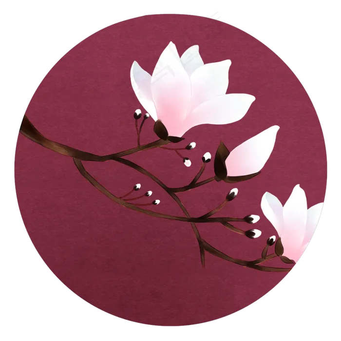 暗红复古底纹中国风花卉装饰画古(2000X2000(DPI:300))psd模版下载