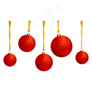 圣诞节红色圣诞节挂饰装饰,免抠元素