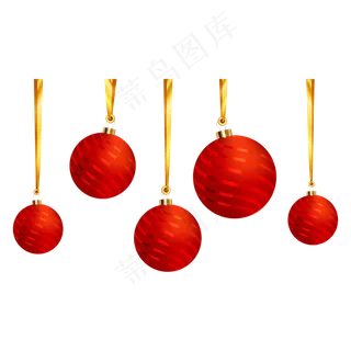 圣诞节红色圣诞节挂饰装饰,免抠元素