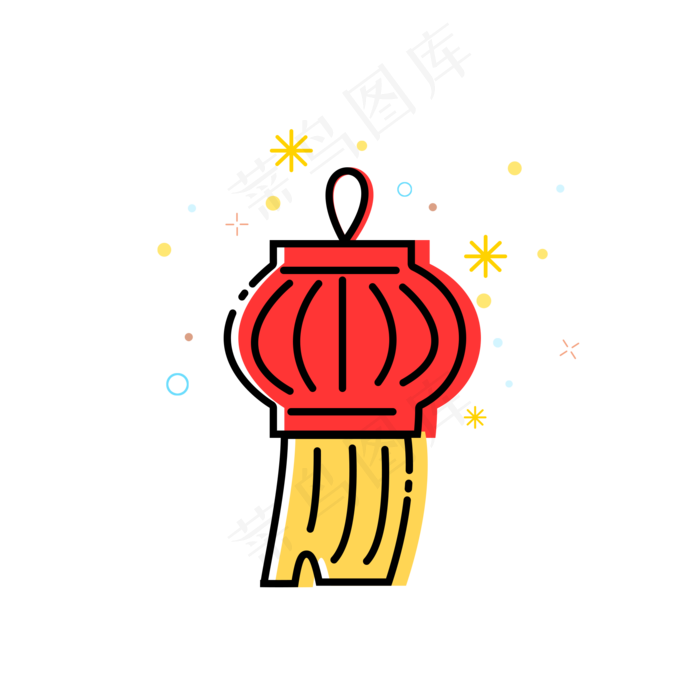 2020年鼠年MBE风格小图标灯笼卡通�,免抠元素(2000X2000(DPI:300))psd模版下载