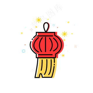 2020年鼠年MBE风格小图标灯笼卡通�,免抠元素