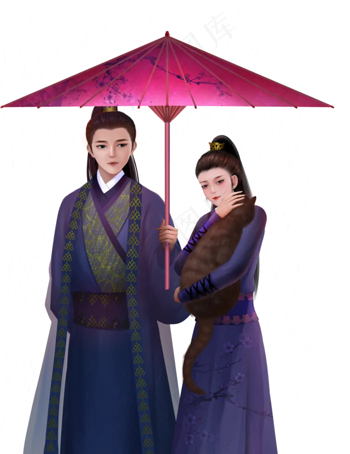 厚涂古风情侣(4103X5315(DPI:300))psd模版下载