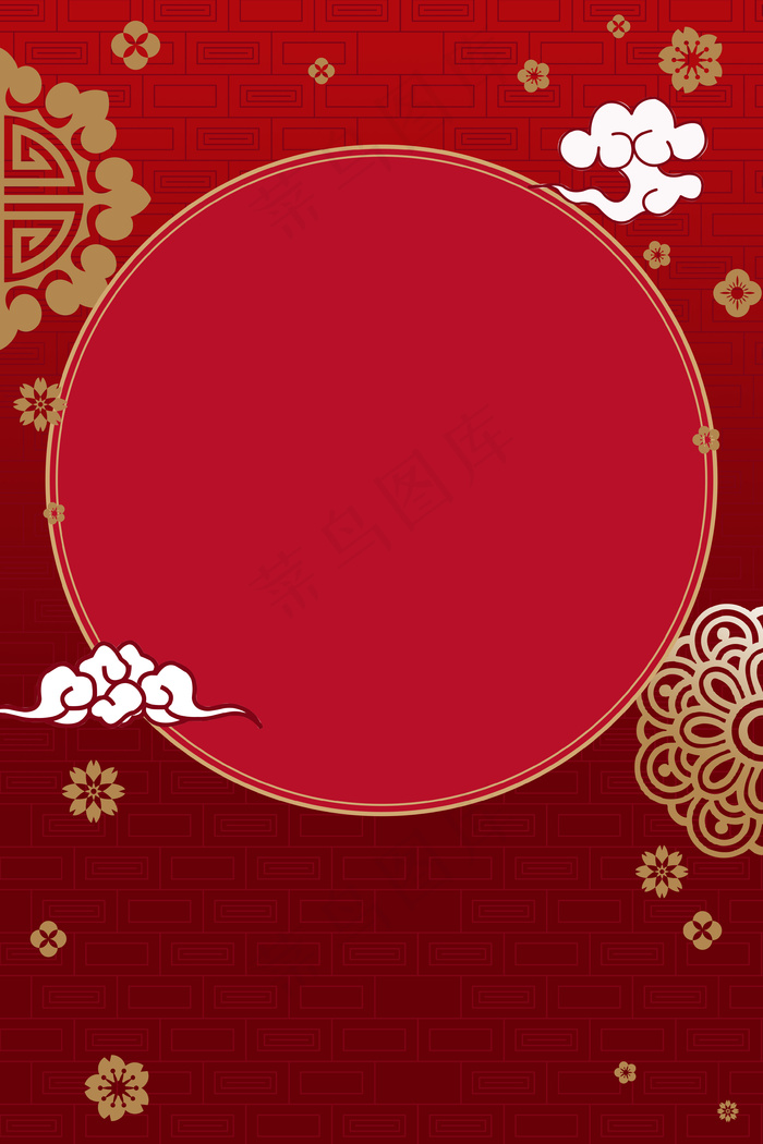 复古中国风圆形边框(3543*5315px 	      )psd模版下载