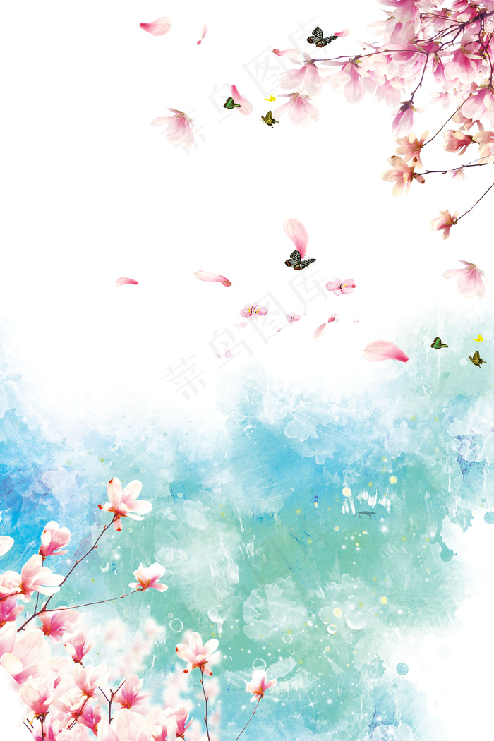 唯美小清新桃花节海报