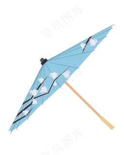 矢量卡通古代雨伞,免抠元素