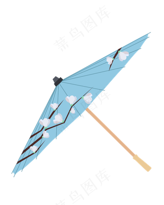 矢量卡通古代雨伞,免抠元素