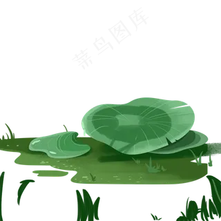 一个漂亮的荷花风景免抠图