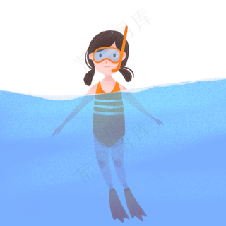 六一儿童节可爱女孩潜水