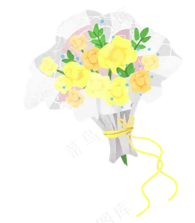 黄色手捧花花束