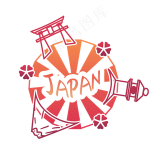 日本建筑地标旅游剪影,免抠元素