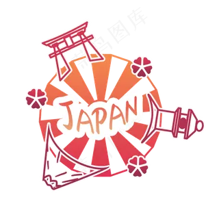 日本建筑地标旅游剪影,免抠元素