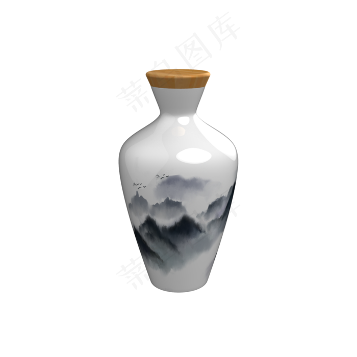 木塞陶瓷小酒瓶免抠图案(2500X2500(DPI:299))psd模版下载