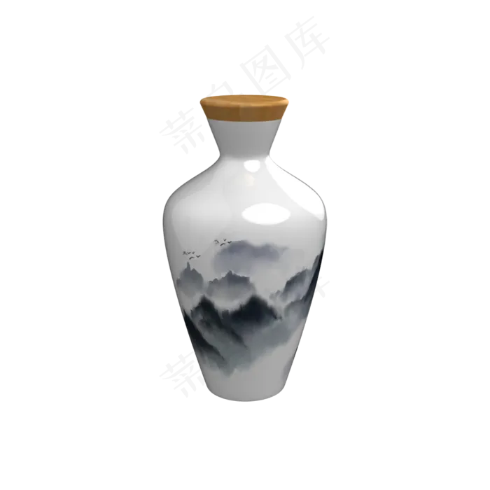 木塞陶瓷小酒瓶免抠图案(2500X2500(DPI:299))psd模版下载