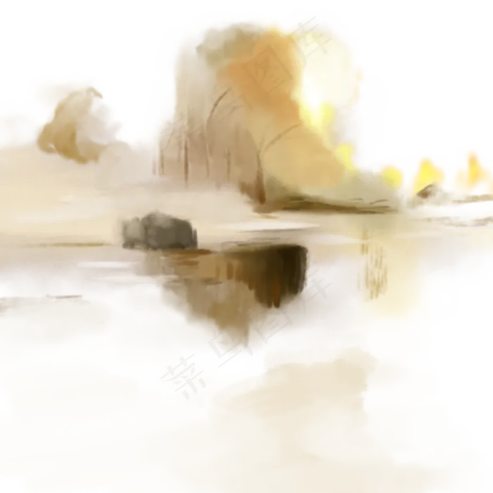 唯美古风山水画(2000X2000(DPI:132))psd模版下载