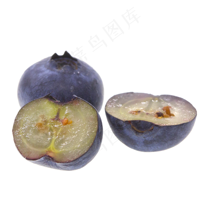 切开的蓝莓