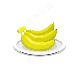一盘卡通香蕉扁平化