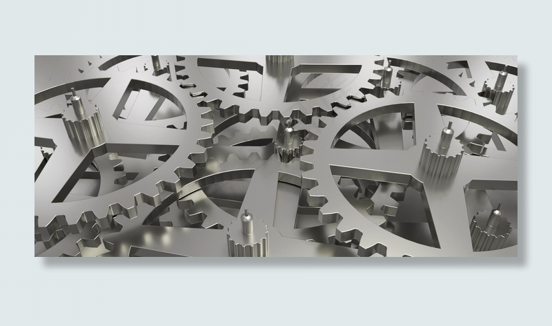 C4D银色机械齿轮电商背景