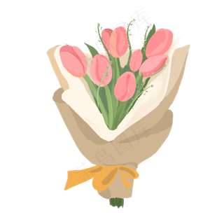 粉色鲜花手捧花