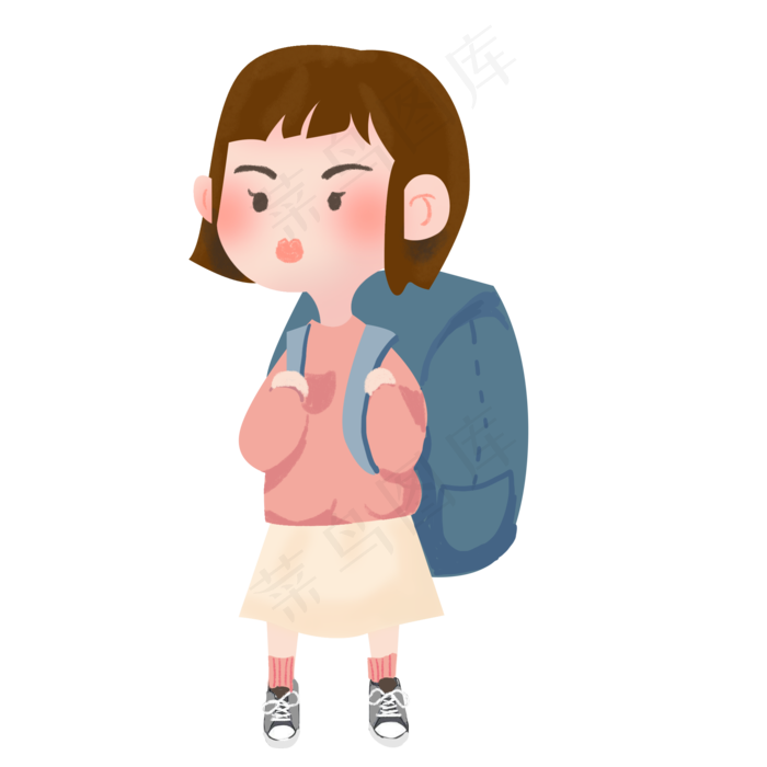 开学季卡通小女孩