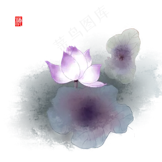 中国风水墨荷花