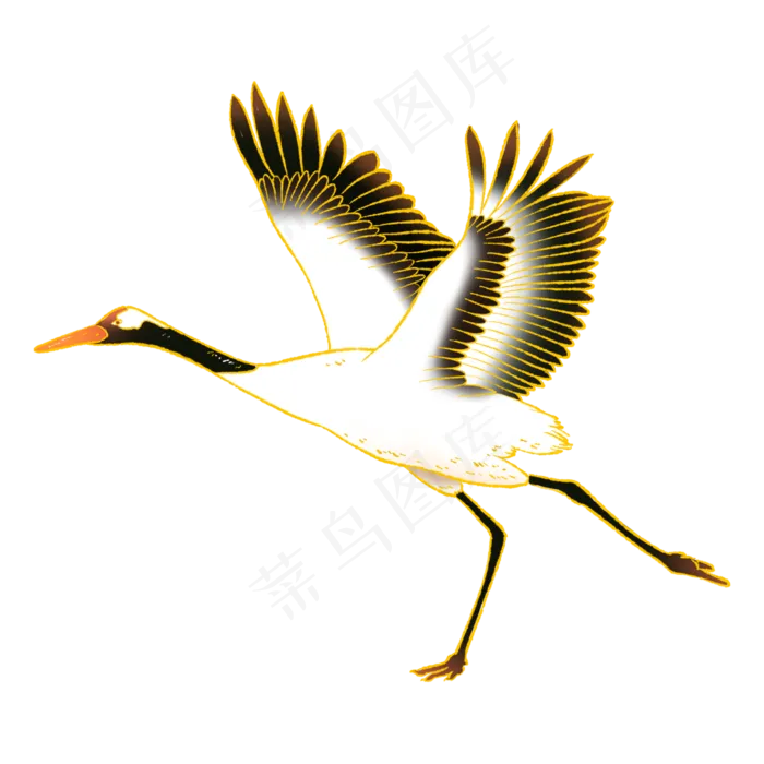 金边国潮风仙鹤(2000X2000(DPI:300))psd模版下载