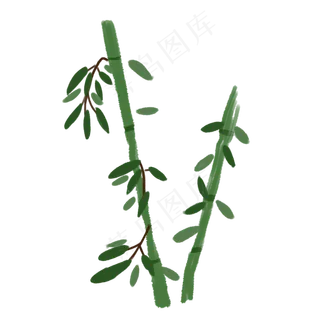 端午节竹叶叶子水墨画