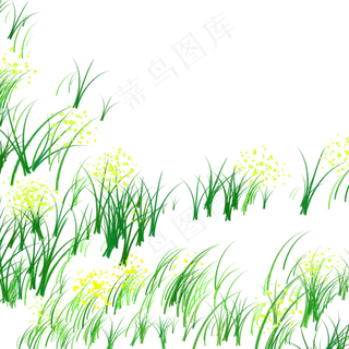 卡通绿草鲜花下载