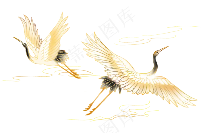 飞舞仙鹤,免抠元素(2283*1513px 300 dpi )psd模版下载