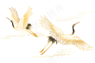 飞舞仙鹤,免抠元素