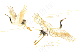 飞舞仙鹤,免抠元素