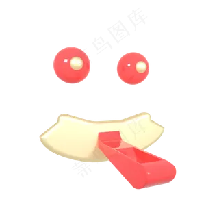 C4D立体愚人节鬼脸免抠图