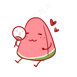 夏日西瓜扇扇子