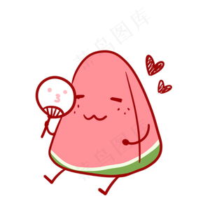 夏日西瓜扇扇子