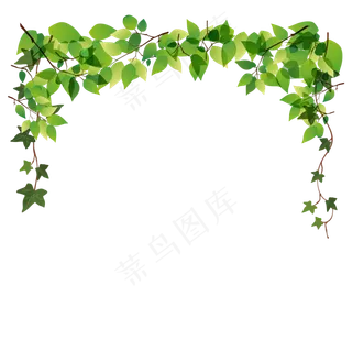 通用节日绿色卡通风活动促销绿叶,免抠元素