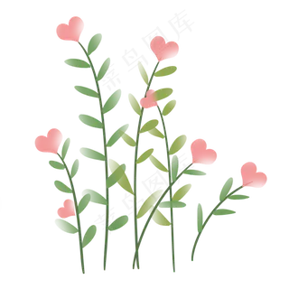 爱心植物花束母亲节装饰