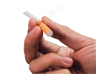 世界无烟日单手捏香烟,免抠元素