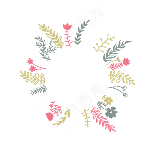 夏季夏天浪漫花环装饰素材