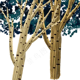 卡通春天茂盛大树下载