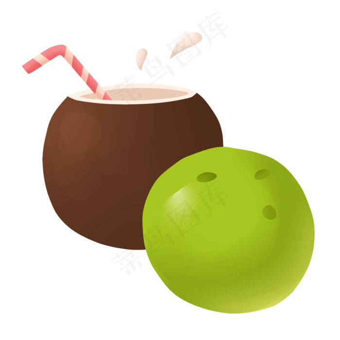 夏季热带水果椰子(2000X2000(DPI:300))psd模版下载