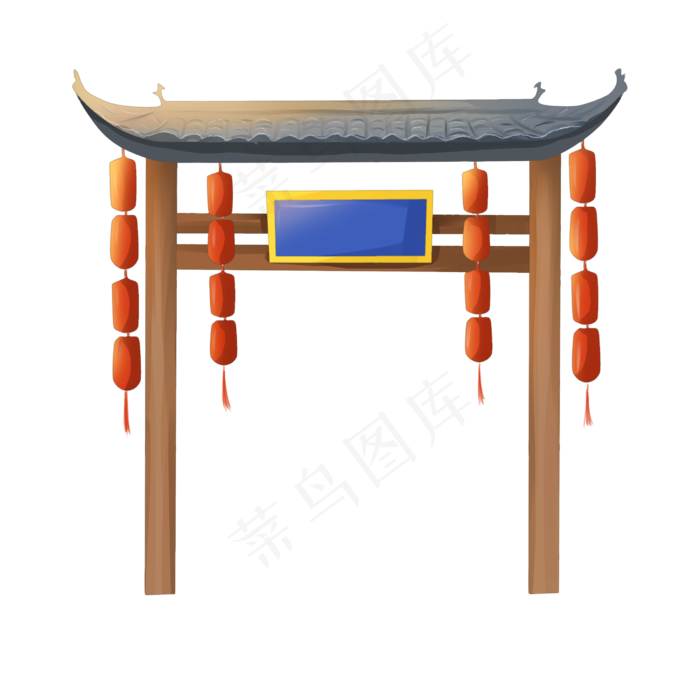 红灯笼挂饰门头(2700X2623(DPI:300))psd模版下载