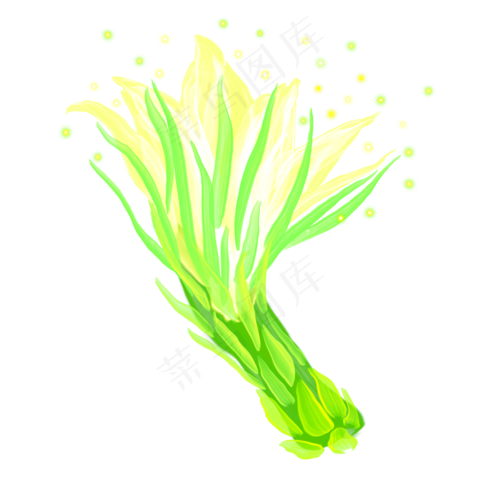 光感彩色荧光唯美霸王花,免抠元素