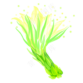 光感彩色荧光唯美霸王花,免抠元素