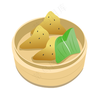 矢量免扣卡通粽子