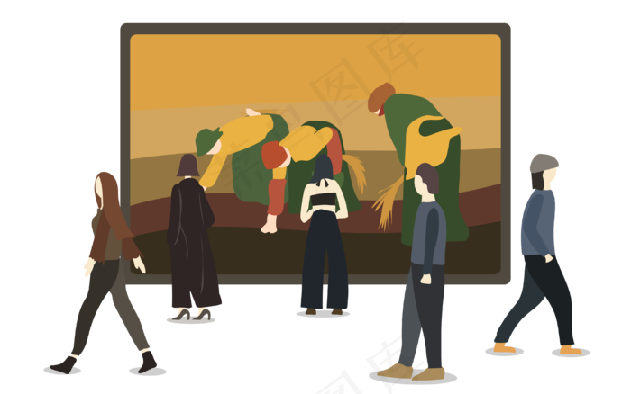 美术馆博物馆文艺复兴古典名画展,免抠元素