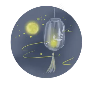 中秋节习俗赏月猜灯谜,免抠元素