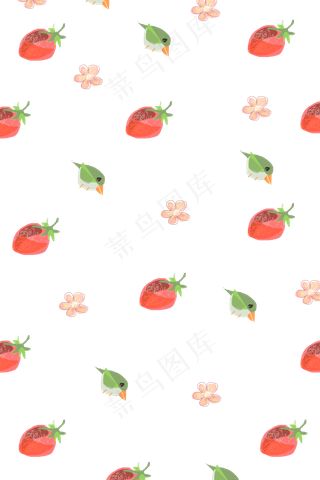 手绘水果草莓底纹