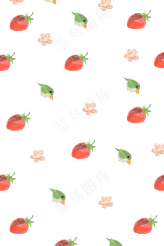 手绘水果草莓底纹