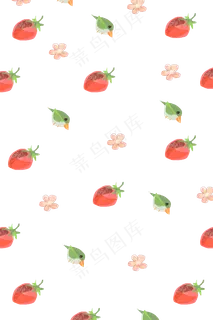 手绘水果草莓底纹 手绘水果草莓底纹