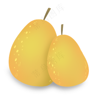 黄色新鲜可爱夏季水果梨子