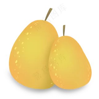 黄色新鲜可爱夏季水果梨子